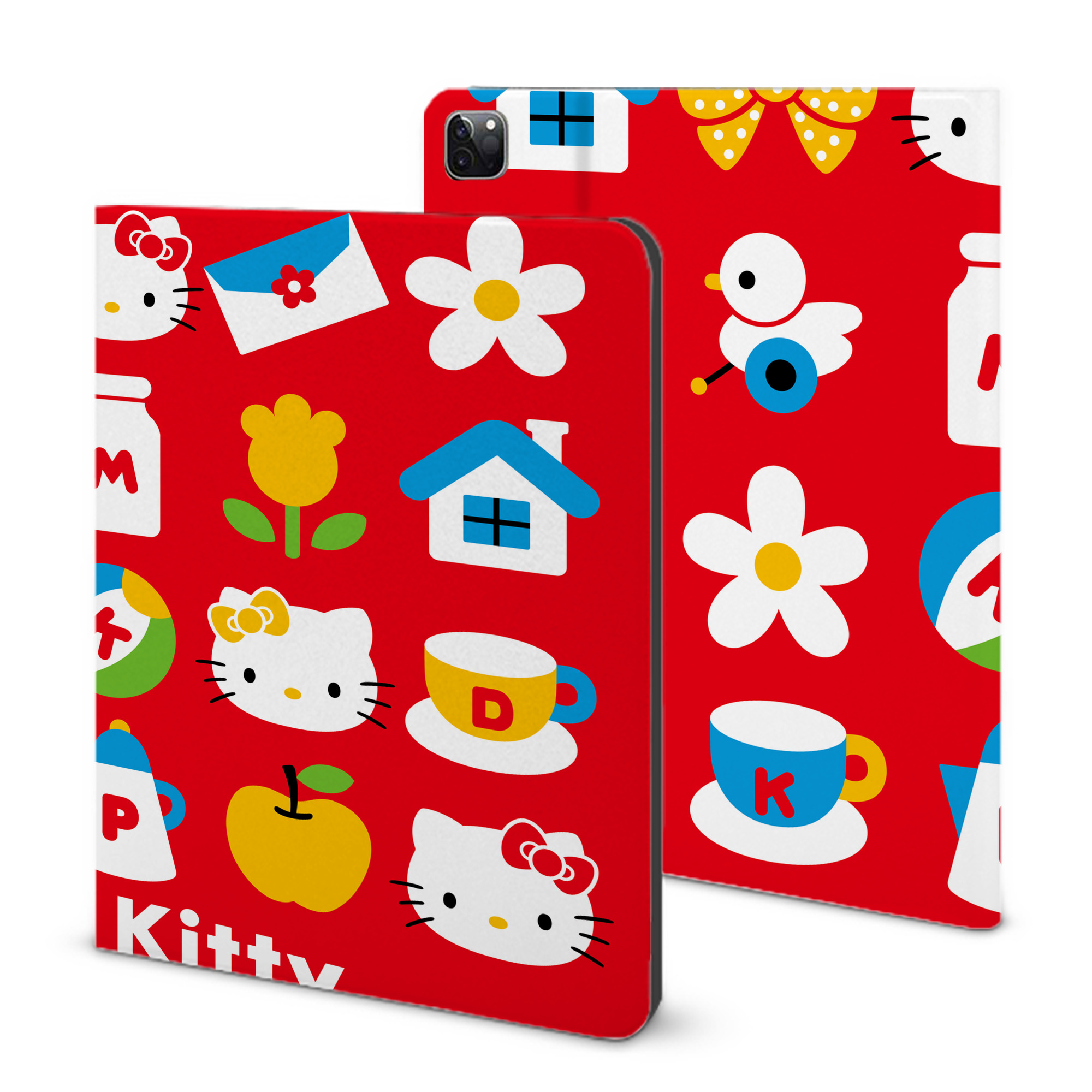（画像用） Hello Kitty ハローキティ IPad ケース ブック型 PUレザー TPU 耐衝撃 軽量 薄型 ペン収納なし 全面保護 IPad 各モデル対応